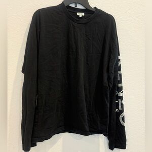 Kenzo Black Long Sleeve Tee with Sleeve Graphics